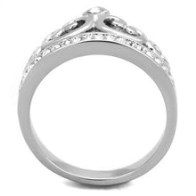 TK1821 - Stainless Steel Ring High polished (no plating) Women Top Grade Crystal Clear