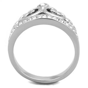 TK1821 - Stainless Steel Ring High polished (no plating) Women Top Grade Crystal Clear
