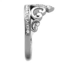 TK1821 - Stainless Steel Ring High polished (no plating) Women Top Grade Crystal Clear