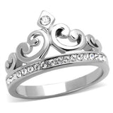 TK1821 - Stainless Steel Ring High polished (no plating) Women Top Grade Crystal Clear