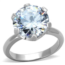TK1823 - Stainless Steel Ring High polished (no plating) Women AAA Grade CZ Clear