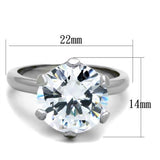 TK1823 - Stainless Steel Ring High polished (no plating) Women AAA Grade CZ Clear