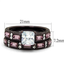 TK1829DC - Stainless Steel Ring IP Dark Brown (IP coffee) Women AAA Grade CZ Clear