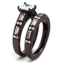 TK1829DC - Stainless Steel Ring IP Dark Brown (IP coffee) Women AAA Grade CZ Clear