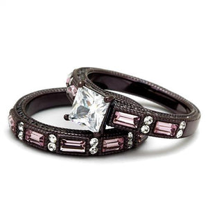 TK1829DC - Stainless Steel Ring IP Dark Brown (IP coffee) Women AAA Grade CZ Clear