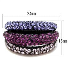 TK1831 - Stainless Steel Ring IP Black(Ion Plating) Women Top Grade Crystal Multi Color