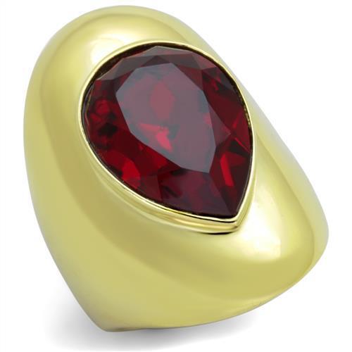 TK1836 - Stainless Steel Ring IP Gold(Ion Plating) Women Top Grade Crystal Siam