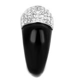 TK1840 - Stainless Steel Ring Two-Tone IP Black (Ion Plating) Women Top Grade Crystal Clear