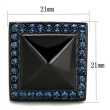 TK1841 - Stainless Steel Ring IP Black(Ion Plating) Women Top Grade Crystal Montana