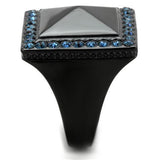 TK1841 - Stainless Steel Ring IP Black(Ion Plating) Women Top Grade Crystal Montana