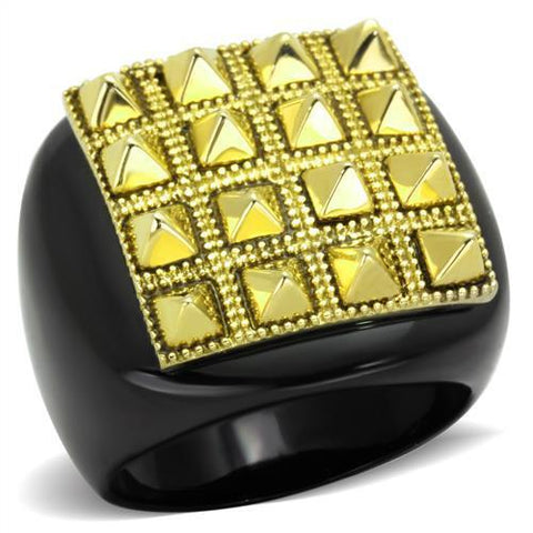 TK1842 - Stainless Steel Ring IP Gold+ IP Black (Ion Plating) Women No Stone No Stone