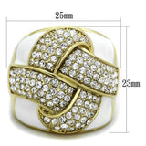 TK1848 - Stainless Steel Ring IP Gold(Ion Plating) Women Top Grade Crystal Clear