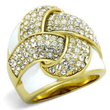 TK1848 - Stainless Steel Ring IP Gold(Ion Plating) Women Top Grade Crystal Clear