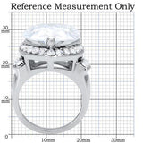 TK184 - Stainless Steel Ring High polished (no plating) Women AAA Grade CZ Clear