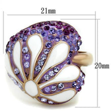 TK1850 - Stainless Steel Ring IP Rose Gold(Ion Plating) Women Top Grade Crystal Multi Color