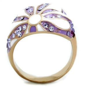 TK1850 - Stainless Steel Ring IP Rose Gold(Ion Plating) Women Top Grade Crystal Multi Color