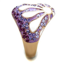 TK1850 - Stainless Steel Ring IP Rose Gold(Ion Plating) Women Top Grade Crystal Multi Color