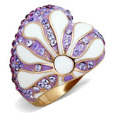 TK1850 - Stainless Steel Ring IP Rose Gold(Ion Plating) Women Top Grade Crystal Multi Color