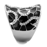 TK1853 - Stainless Steel Ring High polished (no plating) Women Top Grade Crystal Clear