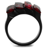 TK1854 - Stainless Steel Ring IP Black(Ion Plating) Women Synthetic Siam