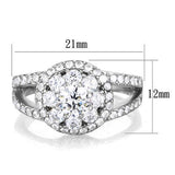 TK1855 - Stainless Steel Ring High polished (no plating) Women AAA Grade CZ Clear