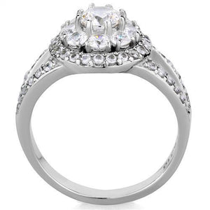 TK1855 - Stainless Steel Ring High polished (no plating) Women AAA Grade CZ Clear