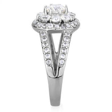 TK1855 - Stainless Steel Ring High polished (no plating) Women AAA Grade CZ Clear