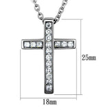 TK1858 - Stainless Steel Chain Pendant High polished (no plating) Women AAA Grade CZ Clear