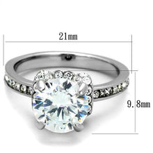 TK1859 - Stainless Steel Ring No Plating Women AAA Grade CZ Clear