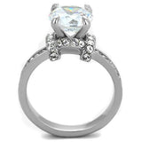 TK1859 - Stainless Steel Ring No Plating Women AAA Grade CZ Clear