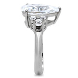TK186 - Stainless Steel Ring High polished (no plating) Women AAA Grade CZ Clear