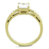 TK1873 - Stainless Steel Ring IP Gold(Ion Plating) Women AAA Grade CZ Clear