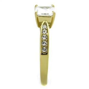 TK1873 - Stainless Steel Ring IP Gold(Ion Plating) Women AAA Grade CZ Clear