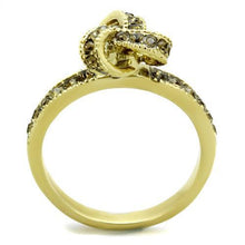 TK1874 - Stainless Steel Ring IP Gold(Ion Plating) Women Top Grade Crystal Smoked Quartz