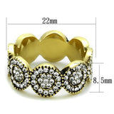 TK1875 - Stainless Steel Ring IP Gold(Ion Plating) Women Top Grade Crystal Clear