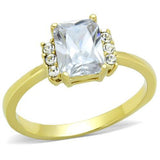 TK1876 - Stainless Steel Ring IP Gold(Ion Plating) Women AAA Grade CZ Clear
