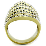 TK1887 - Stainless Steel Ring IP Gold(Ion Plating) Women Top Grade Crystal Clear