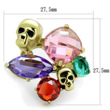 TK1888 - Stainless Steel Ring IP Gold(Ion Plating) Women AAA Grade CZ Multi Color
