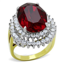 TK1893 - Stainless Steel Ring Two-Tone IP Gold (Ion Plating) Women Top Grade Crystal Siam