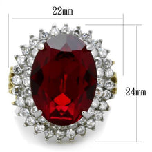 TK1893 - Stainless Steel Ring Two-Tone IP Gold (Ion Plating) Women Top Grade Crystal Siam