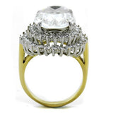 TK1894 - Stainless Steel Ring Two-Tone IP Gold (Ion Plating) Women Top Grade Crystal Clear