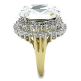 TK1894 - Stainless Steel Ring Two-Tone IP Gold (Ion Plating) Women Top Grade Crystal Clear