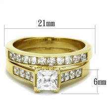 TK1895 - Stainless Steel Ring IP Gold(Ion Plating) Women AAA Grade CZ Clear