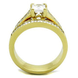 TK1895 - Stainless Steel Ring IP Gold(Ion Plating) Women AAA Grade CZ Clear