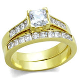 TK1895 - Stainless Steel Ring IP Gold(Ion Plating) Women AAA Grade CZ Clear