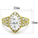 TK1896 - Stainless Steel Ring IP Gold(Ion Plating) Women AAA Grade CZ Clear