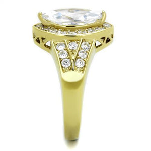 TK1896 - Stainless Steel Ring IP Gold(Ion Plating) Women AAA Grade CZ Clear