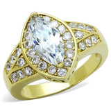TK1896 - Stainless Steel Ring IP Gold(Ion Plating) Women AAA Grade CZ Clear