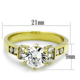 TK1898 - Stainless Steel Ring IP Gold(Ion Plating) Women AAA Grade CZ Clear