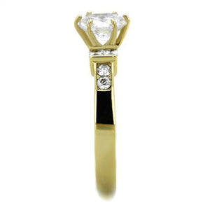 TK1898 - Stainless Steel Ring IP Gold(Ion Plating) Women AAA Grade CZ Clear